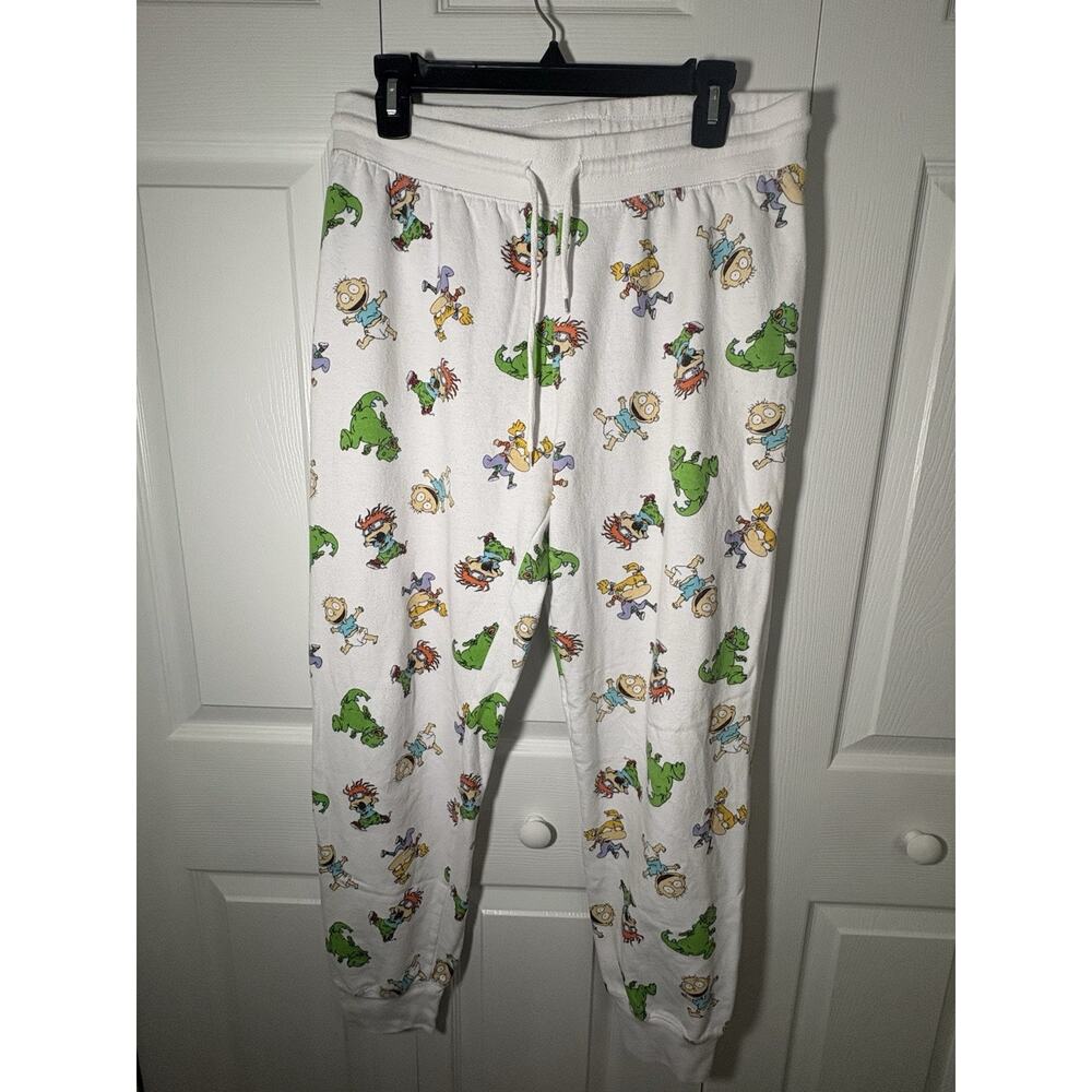 Nickelodeon Rugrats All Over Print Pajama Sweatpants Joggers White Size XL